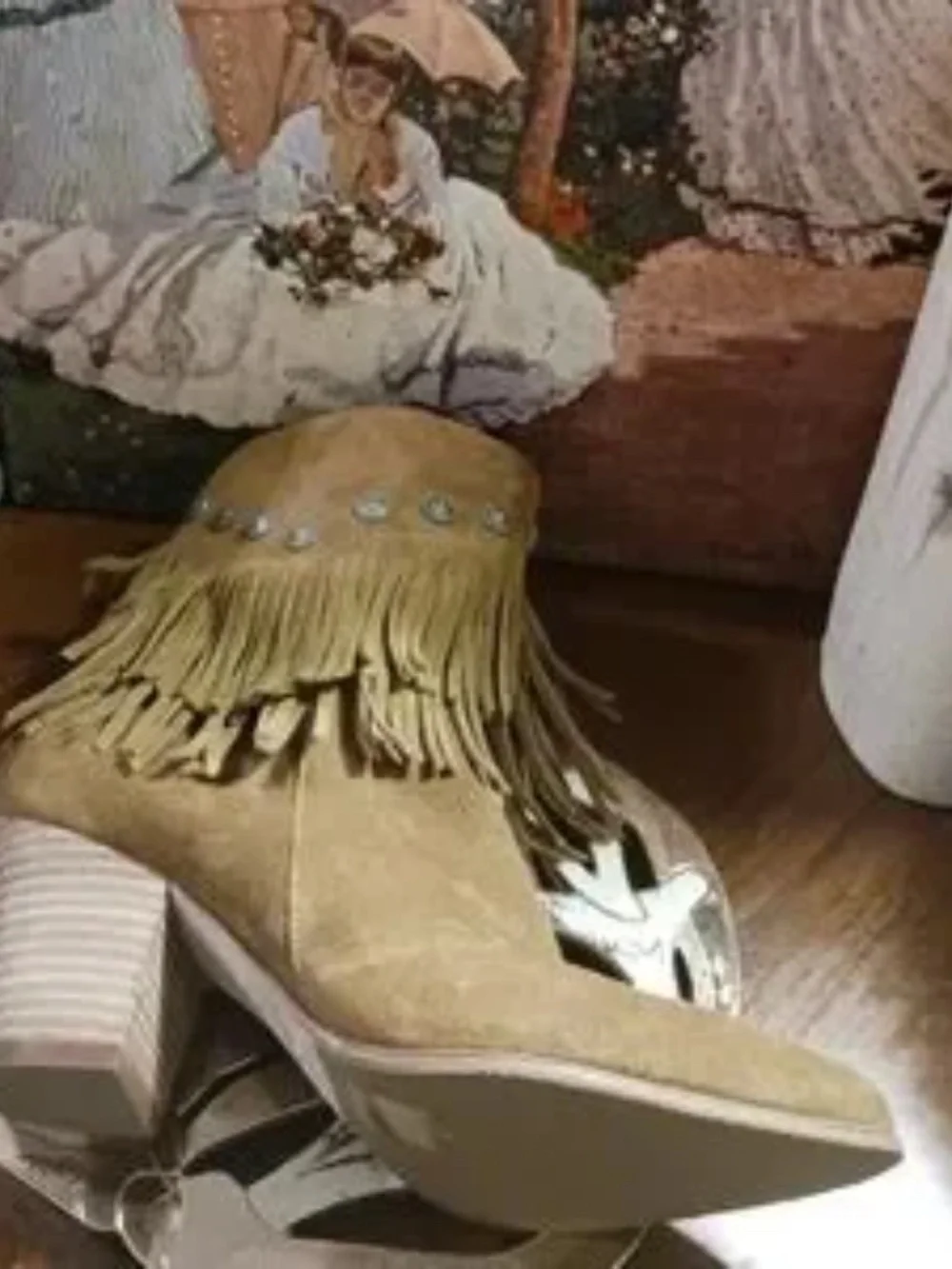 Yardley Brown Suede Fringe Booties by Belle Sigerson Morrison 7.5 NEW!